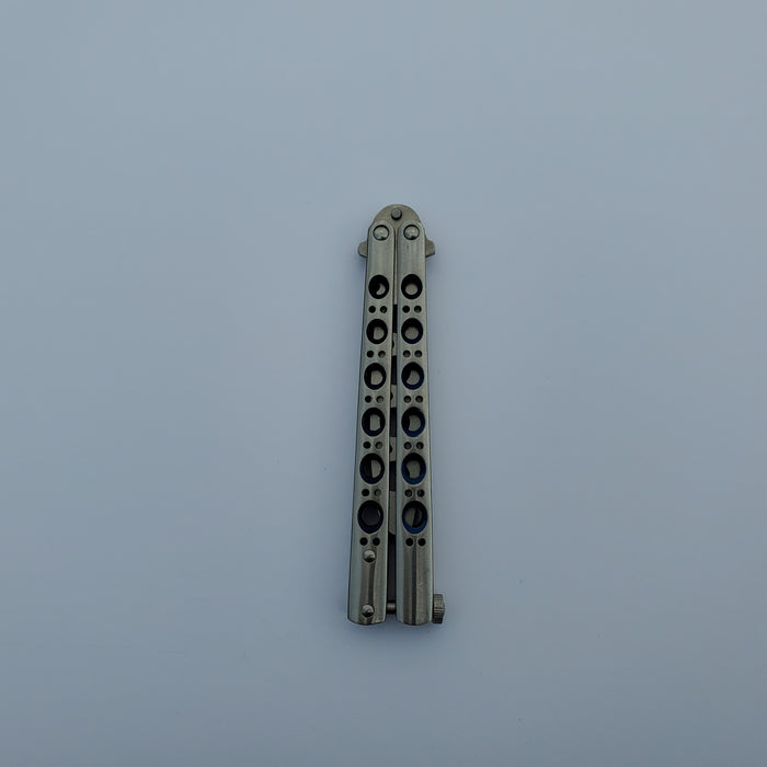 Balisong Butterfly Knife Trainer (Silver w/ Blue)