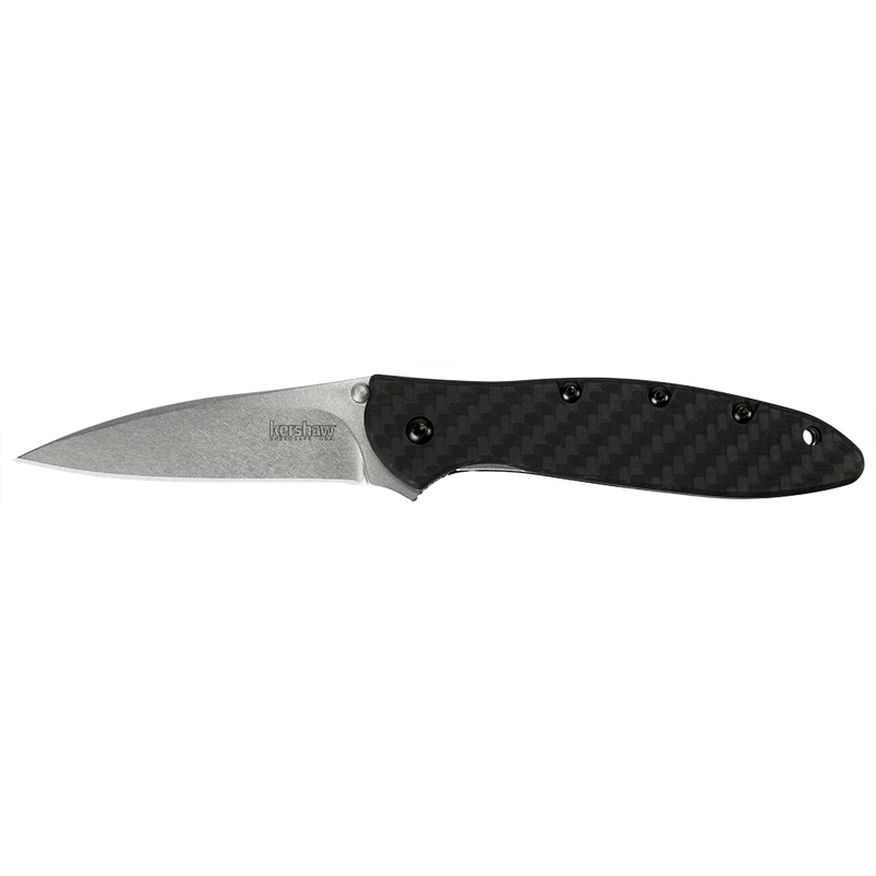 Kershaw Leek Assisted Opening Knife Carbon Fiber (3" Stonewash) 1660CF