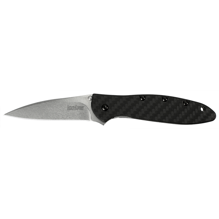 Kershaw Leek Assisted Opening Knife Carbon Fiber (3" Stonewash) 1660CF