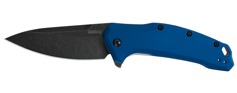 Kershaw Link Drop Point Knife Blue Aluminum (3.25" BlackWash) 1776NBBW