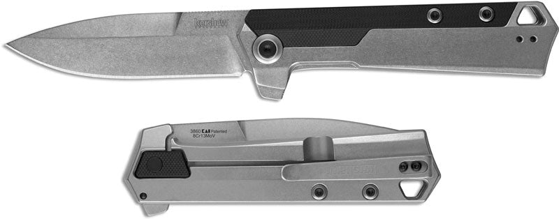 Kershaw Oblivion Assisted Opening Flipper Knife Black GFN (3.5" Stonewash) 3860