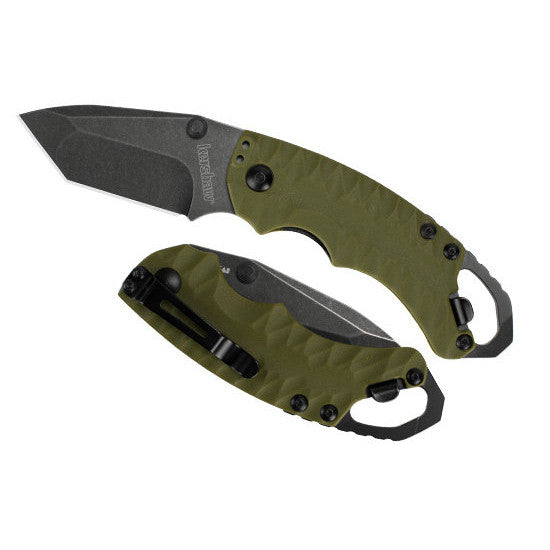 Kershaw Shuffle II Tanto Liner Lock Knife OD Green (2.6" BlackWash) 8750TOLBW