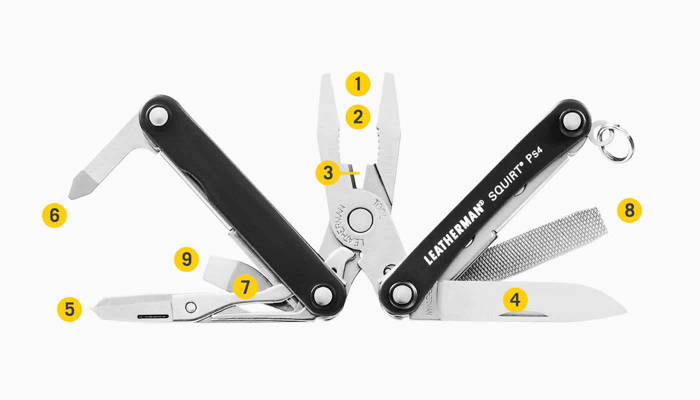 Leatherman Squirt PS4 Multi-Tool Black (9-in-1) 831233 — Cutting