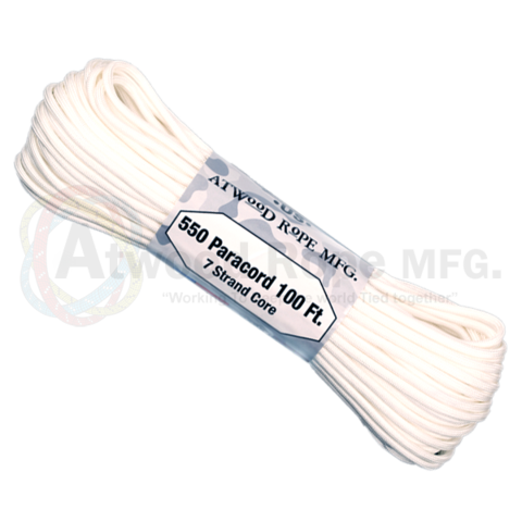 Atwood 550 lbs Paracord - 100 ft (White) PC100