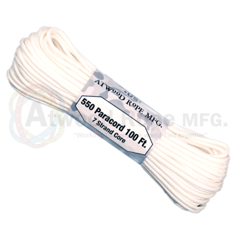 Atwood 550 lbs paracord - 100 ft (White) PC100