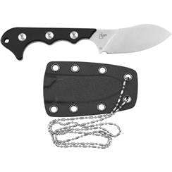 QSP Neckmuk Neck Knife Black G10 (2.88" Satin D2) QS125A