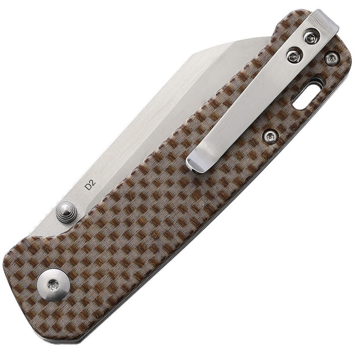QSP Penguin Liner Lock Knife Linen Micarta (3" Satin D2) QS130A