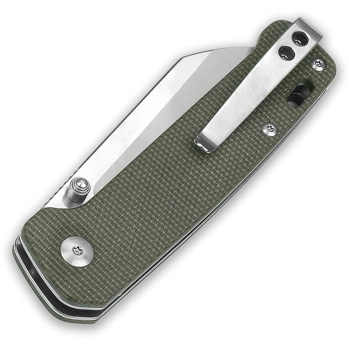 QSP Penguin Liner Lock Knife Green Micarta (3" Satin D2) QS130-C