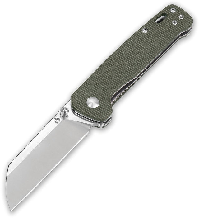 QSP Penguin Liner Lock Knife Green Micarta (3" Satin D2) QS130-C