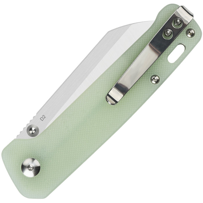 QSP Penguin Liner Lock Knife Natural Jade G-10 (3.06" Satin) QS130-V