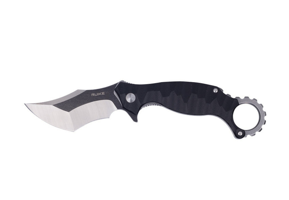 Ruike Karambit Flipper Folding Knife G10 Black (2.97" Sandvik) P881-B1