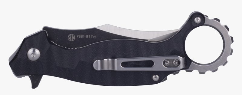 Ruike Karambit Flipper Folding Knife G10 Black (2.97" Sandvik) P881-B1