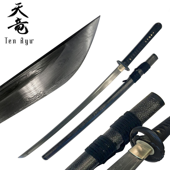 Ten Ryu Damascus Handmade Sword 40.5" Overall TR-035