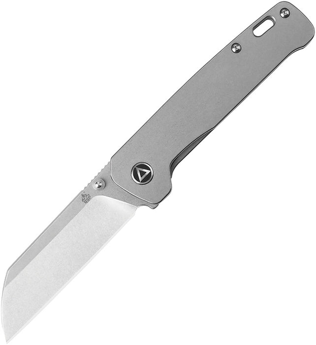 QSP Penguin Folding Knife Stonewashed Titanium Handles (3.06" SW) QS130-Q