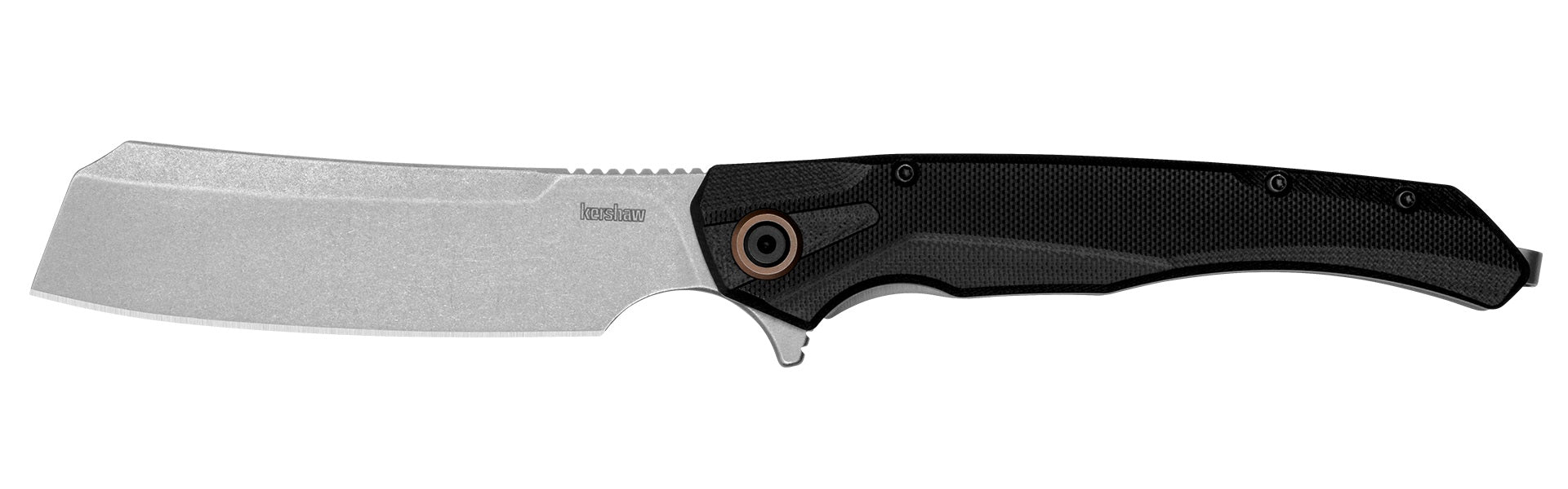 Kershaw Strata Cleaver Frame Lock Knife Black G-10 (4" Stonewash) 2078