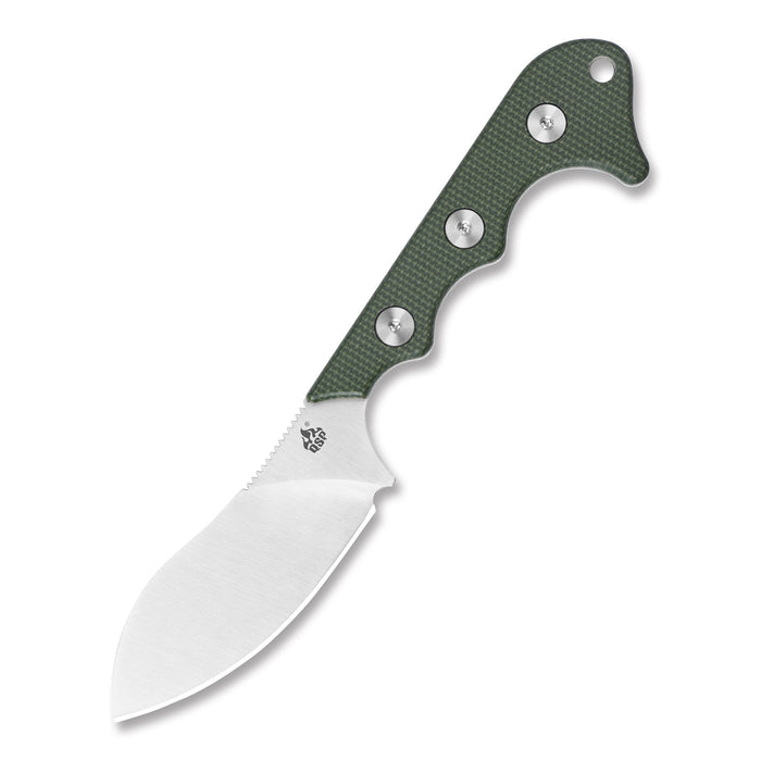 QSP Neckmuk Fixed Blade Neck Knife Green G10 (2.88" Satin D2) QS125F