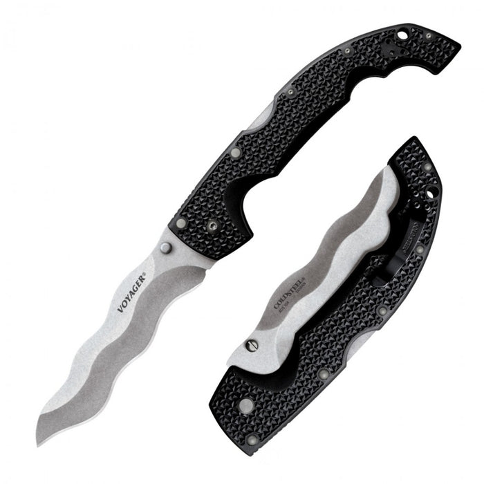 Cold Steel Kris Voyager Tri-Ad Lock Knife (5.5" Stonewash AUS-10A) 29AXW