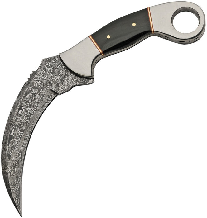 Fixed Blade Karambit Knife (4.25" Damascus)