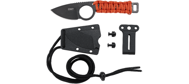 CRKT Schwarz Tailbone Fixed Blade Knife Orange Cord-Wrapped (2.13" SW) 2415