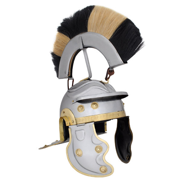 SAY Roman Gallic Helmet Black and White Crest, 18G AB3002