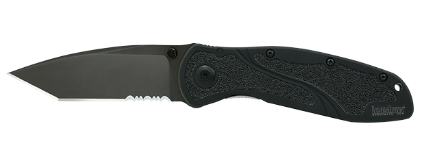 Kershaw Blur Tanto Assisted Opening Knife Black (3.375" Black Serr) 1670TBLKST