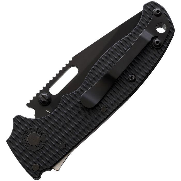 Demko Knives AD20.5 Clip Point Shark Lock Knife Black Grivory (3" Black) DEMAD205F12B