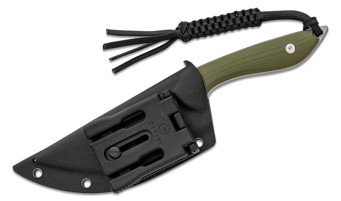 CIVIVI Concept 22 Fixed Blade Knife Green G-10 (4.8" Satin) C21047-2