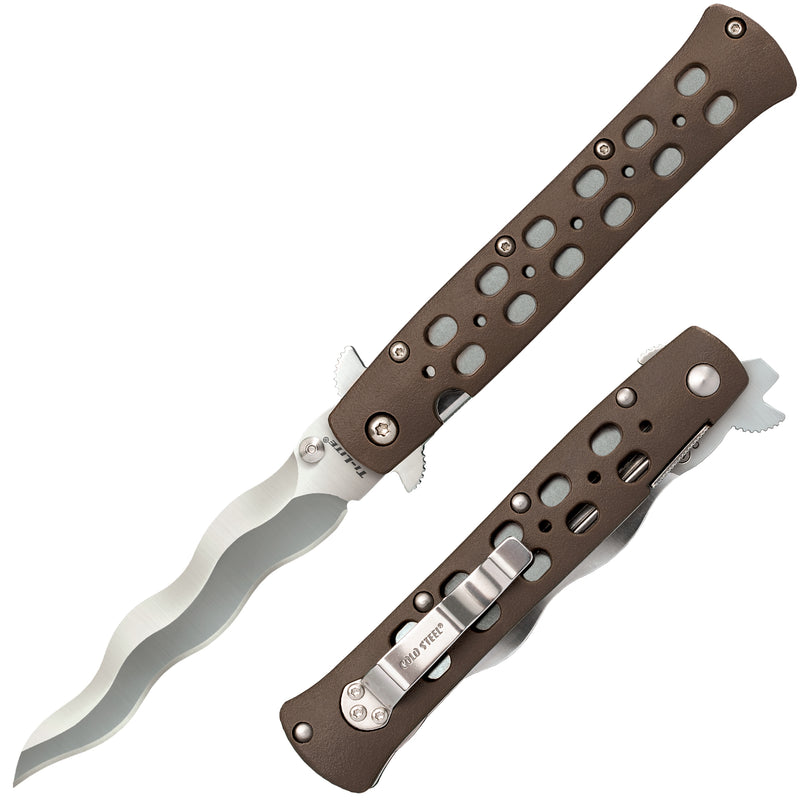 Cold Steel Kris Ti-Lite Liner Lock Knife Brown Zytel (4" Satin) CS-26SK4