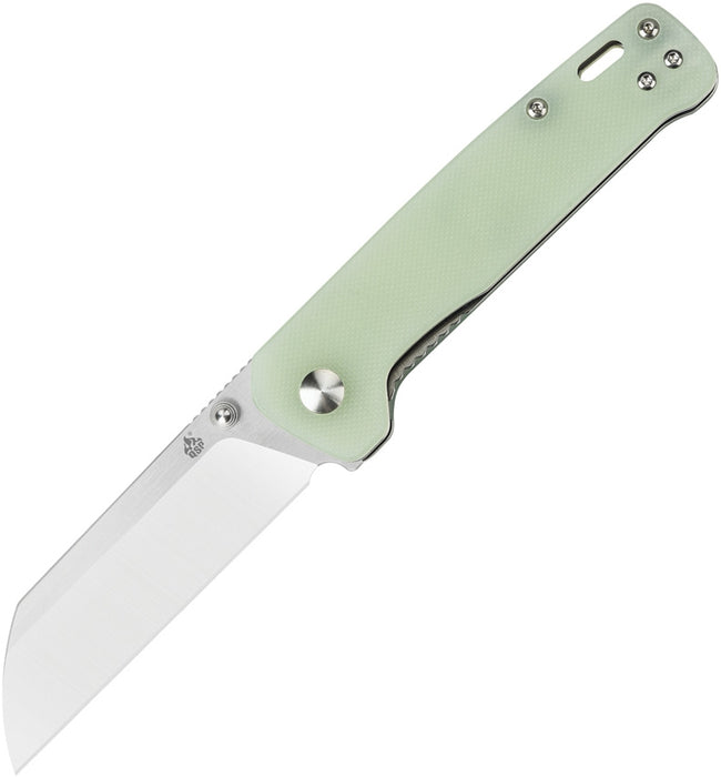 QSP Penguin Liner Lock Knife Natural Jade G-10 (3.06" Satin) QS130-V