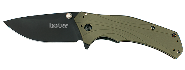 Kershaw Knockout Assisted Opening Knife Olive (3.25" Black) 1870OLBLK