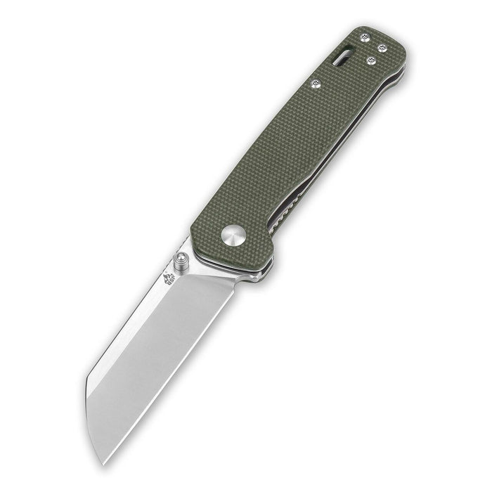 QSP Penguin Liner Lock Knife Green Micarta (3" Satin D2) QS130-C