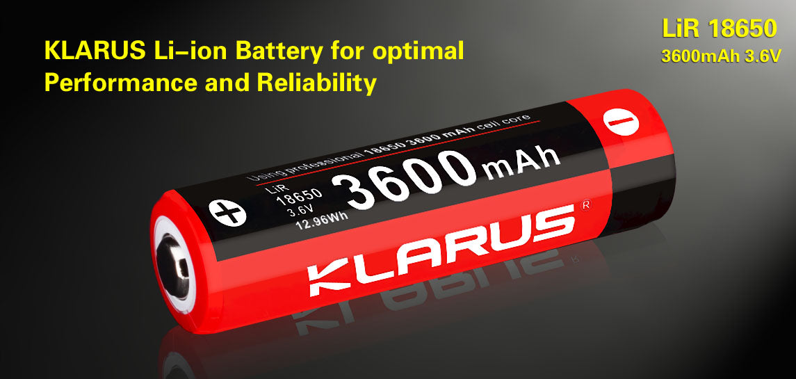 Klarus 3600 mAh Rechargeable Li-ion Battery 18650