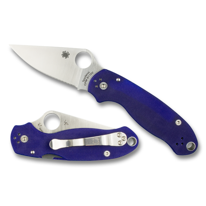 Spyderco Para 3 Compression Lock Knife Dark Blue G-10 (3" Satin S110V) C223GPDBL