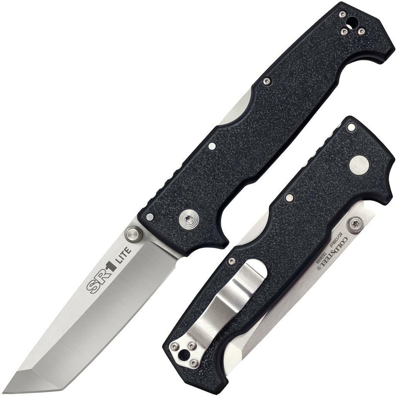 Cold Steel SR1 Lite Tanto Tri-Ad Lock Knife Black Griv-Ex (4" Satin) 62K1A