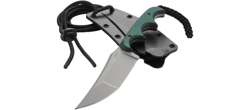 CRKT Folts Minimalist Katana Neck Knife Green Resin/Fiber (3.56" Bead Blast) 2394