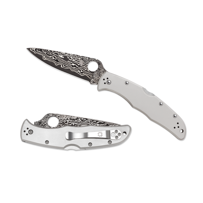 Spyderco Endura 4 Lockback Knife Titanium (3.75" Damascus) C10TIPD