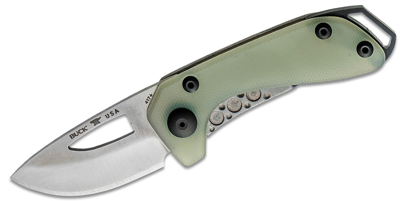 Buck 417 Budgie Frame Lock Knife Natural G-10 (2.0" Satin) 0417GRS-B