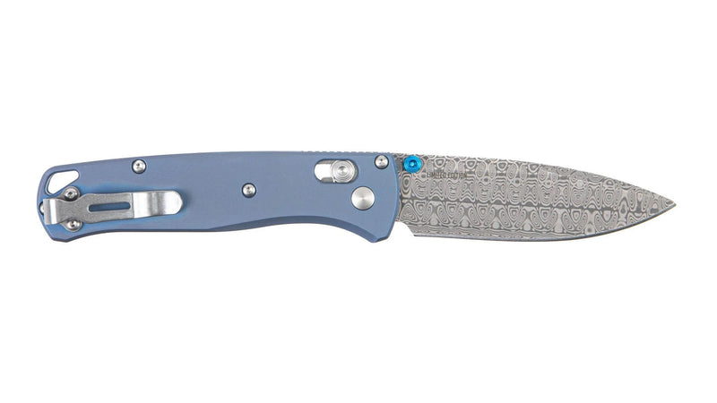 Benchmade Bugout LIMITED EDITION AXIS Lock Knife Blue Titanium (3.24" Damasteel) 535-2204