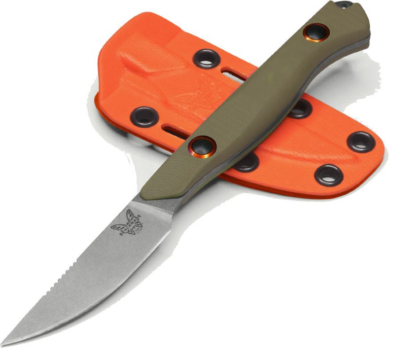Benchmade Flyway Fixed Blade Hunting Knife OD Green G-10 (2.7" Satin) 15700-01