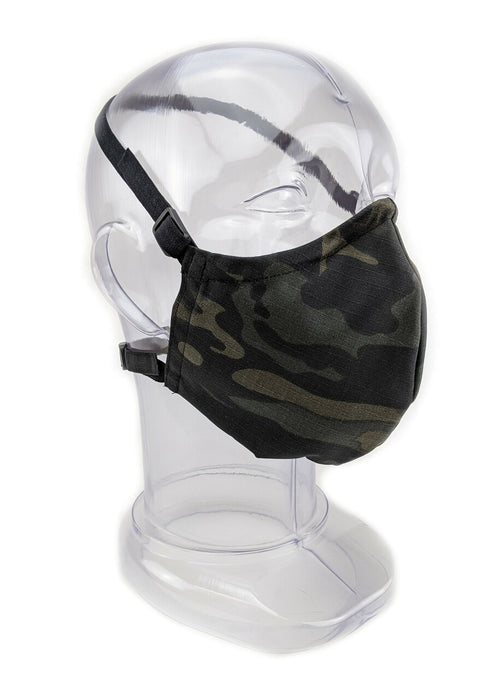 Premium Face Mask - 2ply Fabric Face Mask - Multicam Black