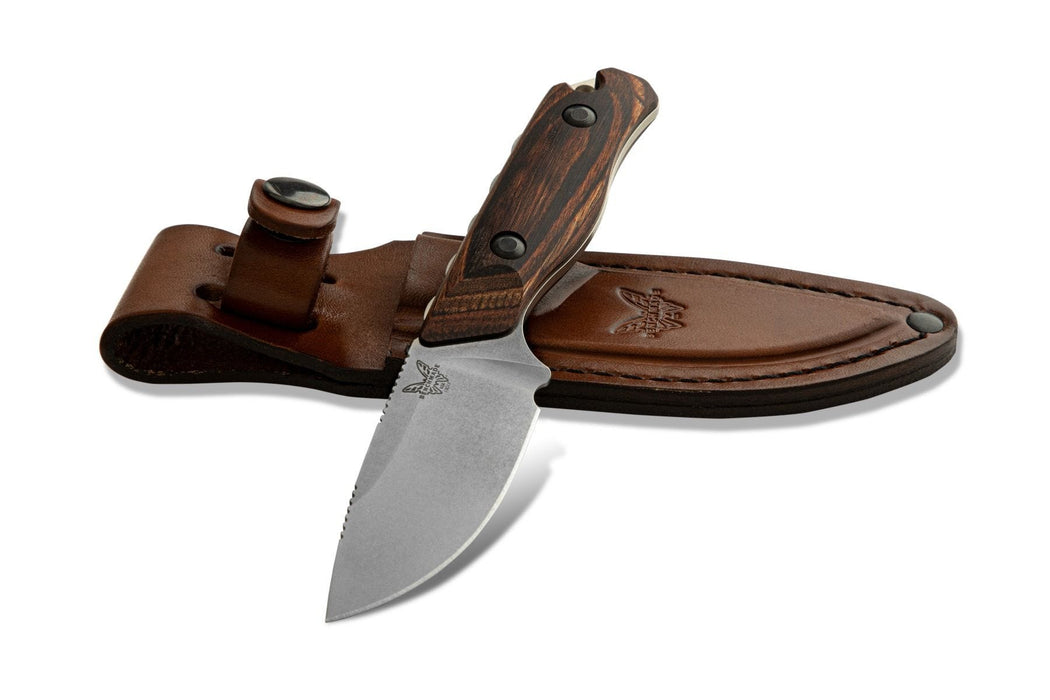 Benchmade Hidden Canyon Hunter Knife Wood Fixed Blade (2.79" Stonewash) 15017